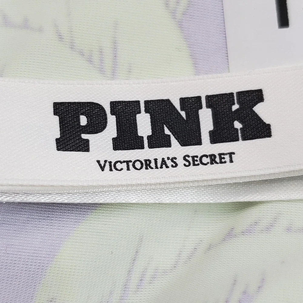 PINK Victoria's Secret Women Bra Large Purple Floral Bralette Wireless Strap
